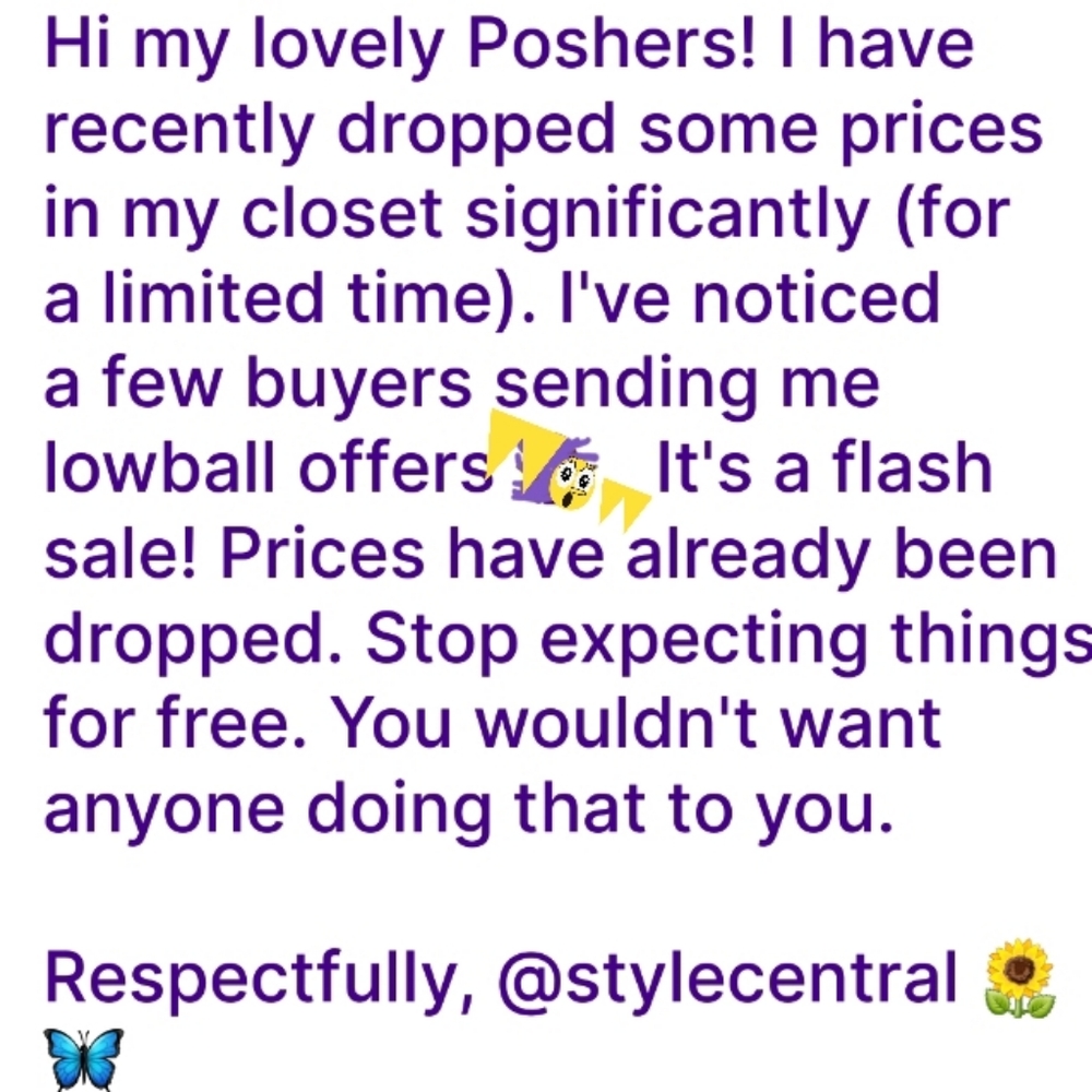 Purple Text Flash Sale Announcement